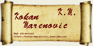 Kokan Marenović vizit kartica